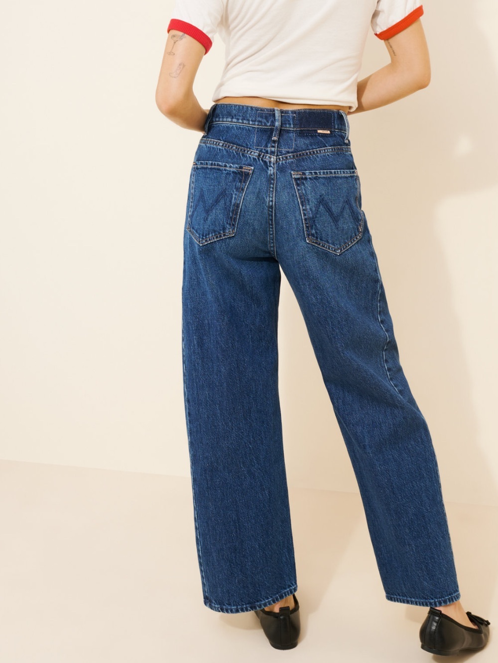 MOTHER Wide-Leg Dark Blue Jeans - Picture 2 of 15